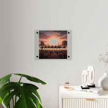 Load image into Gallery viewer, Acrylic Wall Art Panel - 10th Cavalry on Patrol in the sunset w 10th Cav Guidon