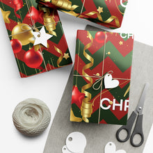 Load image into Gallery viewer, Gift Wrap Papers - Chevron Pattern - Christmas Wrapper - Merry Christmas