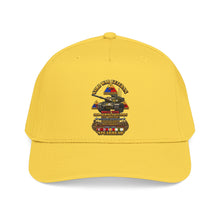 Load image into Gallery viewer, Mid Profile Baseball Cap - Army - Cold War Vet - 3rd Armored Division - Gelnhausen, Germany - M60A3 Tank - Spearhead w Fire - 3D - Enhanced