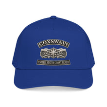 Load image into Gallery viewer, Mid Profile Baseball Cap - USCG - Coxswain w txt - Silver - 3D - Enhanced