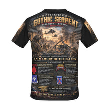 Load image into Gallery viewer, Operation Gothic Serpent, Mogadishu, Somalia, 1993, Tribute Tee — A Memorial to Those Who Gave All, "No Man Left Behind"