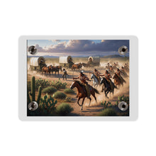 Load image into Gallery viewer, Acrylic Wall Art Panel - Apache Indians attacking a wagon train