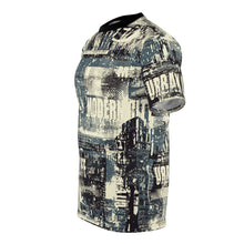 Load image into Gallery viewer, Unisex Cut & Sew Tee (AOP) - Urban Life - Modern City - Seamless pattern with newspaper and urban style