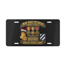 Load image into Gallery viewer, License Plate - Army - Iraq War Veteran - Ribbon Bar - Map - SSI - 3rd Infantry Division - 3D - Enhanced