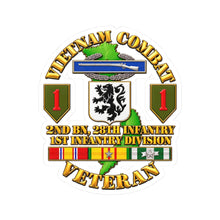 Load image into Gallery viewer, Kiss-Cut Stickers - Vietnam Veteran Combat - 2nd Bn, 28th Infantry - 1st ID - with VN SVC - 3D - Transparent