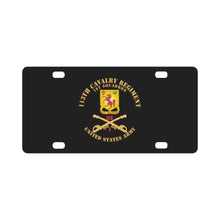 Load image into Gallery viewer, 113th Cavalry Regiment - Cav Br - DUI - 1st Squadron w Red Regt Txt X 300 Classic License Plate
