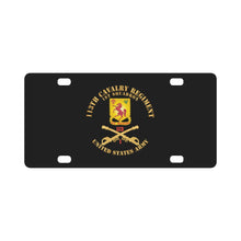 Load image into Gallery viewer, 113th Cavalry Regiment - Cav Br - DUI - 1st Squadron w Red Regt Txt X 300 Classic License Plate