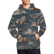 Load image into Gallery viewer, AOP Hoodie - Vintage Coast Guard Maritime Pattern Men's All Over Print Hoodie (USA Size)