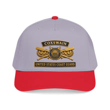 Load image into Gallery viewer, Mid Profile Baseball Cap - USCG - Coxswain - Auxiliary w txt - 3D - Enhanced