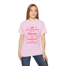 Load image into Gallery viewer, Unisex Ultra Cotton Tee - Déesse multitâche en typographie rose - Pink texts
