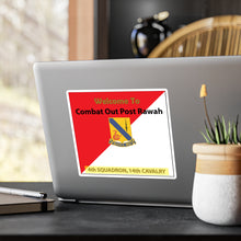 Load image into Gallery viewer, Kiss-Cut Vinyl Decals - Army - 4th Squadron, 14th Cavalry Regiment - Welcome to COP Rawah X 300