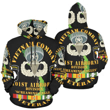 Load image into Gallery viewer, Men's All Over Print Hoodie (USA Size) (Model H13) - Army - Vietnam Combat Veteran w 101st Airborne Div w JM - V1 X 300