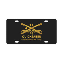 Load image into Gallery viewer, ATK Helicopter Troop - Q - 4 - 11th ACR - Branch w Txt X 300 Classic License Plate