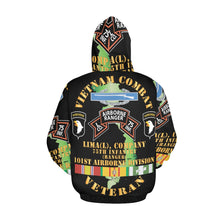 Load image into Gallery viewer, Men's All Over Print Hoodie (USA Size) (Model H13) - Vietnam Combat Vet - L Co 75th Infantry (Ranger) - 101st Airborne Div SSI