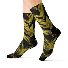 Load image into Gallery viewer, Sublimation Socks - Metallic yellow tiger-stripe