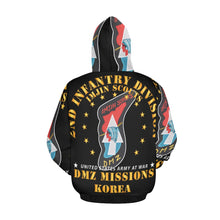 Load image into Gallery viewer, Men's All Over Print Hoodie (USA Size) (Model H13) - 2nd Infantry Division - ImJin Scout -DMZ Missions