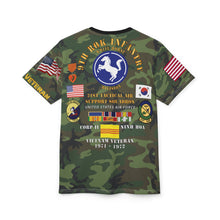 Load image into Gallery viewer, 21st TAS Army Brown Woodland Camo Print Unisex Tee, Stylish Outdoor Shirt, Trendy Graphic Top, Unique Camouflage T-Shirt