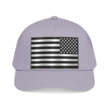 Load image into Gallery viewer, Mid Profile Baseball Cap - Flag - United States - Black and White - 3D - Enhanced