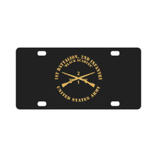 Load image into Gallery viewer, Army - 1st Battalion, 2nd Infantry Regiment Branch - Black Scarves - US Army X 300 Classic License Plate