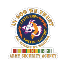 Load image into Gallery viewer, Kiss-Cut Stickers - 176th RRFS - First In Last Out - SSI - In God we Trust - ASA w VN SVC X 300