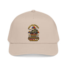 Load image into Gallery viewer, Mid Profile Baseball Cap - Army - Cold War Vet - 3rd Armored Division - Gelnhausen, Germany - M60A3 Tank - Spearhead w Fire - 3D - Enhanced