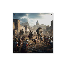 Load image into Gallery viewer, Acrylic Wall Art Panel - Hannibal Battling the Roman Legions as he Enters Rome