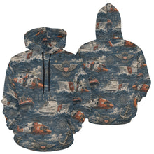 Load image into Gallery viewer, AOP Hoodie - Vintage Coast Guard Maritime Pattern Men's All Over Print Hoodie (USA Size)