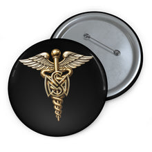 Load image into Gallery viewer, Custom Pin Buttons - Army Medical Corps Branch Insignia - 3D - Enhanced