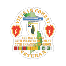 Load image into Gallery viewer, Kiss-Cut Stickers - Vietnam Combat Infantry Veteran w 1st Bn 35th Inf - 25th ID SSI X 300