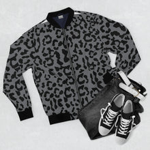Load image into Gallery viewer, Men's AOP Bomber Jacket - Leopard Camouflage - Battleship Color