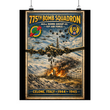 Load image into Gallery viewer, 775th Bomb Squadron Matte Poster — Celone Italy 1944–1945 Vintage WWII Aviation Print - Celone Airfield