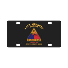 Load image into Gallery viewer, Army - SSI - 13th Armored Division w Name Tape - The Black Cats - US Army X 300 Classic License Plate