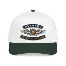 Load image into Gallery viewer, Mid Profile Baseball Cap - USCG - Aviator Badge - Auxiliary w txt - 3D - Enhanced