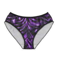 Load image into Gallery viewer, Women's Briefs (AOP) - Electric purple zebra stripes pattern