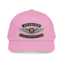 Load image into Gallery viewer, Mid Profile Baseball Cap - USCG - Aviator Badge - Auxiliary w txt - 3D - Enhanced