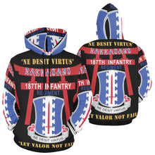 Load image into Gallery viewer, Men's All Over Print Hoodie (USA Size) (Model H13) - 187th Infantry Regiment - Torii, Rakkasans, Let Valor Not Fail, English, Latin