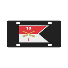 Load image into Gallery viewer, Army - 1st Squadron - 10th Cavalry Guidon w White Boundries X 300 Classic License Plate