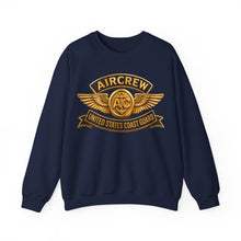 Load image into Gallery viewer, Crewneck Sweatshirt - USCG - Aircrew Badge w txt - 3D - Enhanced