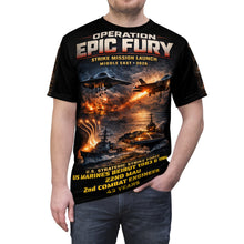 Load image into Gallery viewer, Operation EPIC FURY Tribute Tee — US Strike Against Iran Strategic Strike Campaign - US MARINES -Beirut 1983 & 1984
