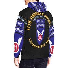 Load image into Gallery viewer, Men's All Over Print Hoodie (USA Size) (Model H13) - 11th Airborne Division - Arctic Angels w Arctic Tab