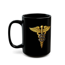 Load image into Gallery viewer, Black Mug (15oz) - Army Medical Specialist Corps Branch Insignia - 3D - Enhanced