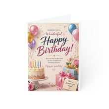 Load image into Gallery viewer, Birthday Greeting Cards – "Wishing You a Wonderful Happy Birthday" Pack (1/10/30/50)