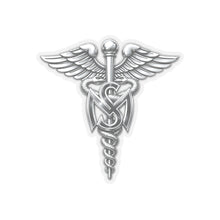 Load image into Gallery viewer, Kiss-Cut Stickers - Army Medical Service Corps (MS) Branch Insignia - 3D - Silver - Enhanced