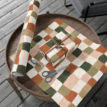 Load image into Gallery viewer, Gift Wrap Paper — Hand-Painted Earthy Checkerboard Pattern