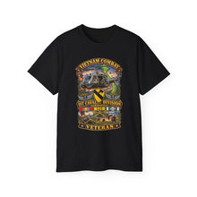 Load image into Gallery viewer, Unisex Ultra Cotton Tee - Army - Vietnam Combat Cavalry Veteran w 1st Cav Div SSI Big Helo - 3D - Enhanced
