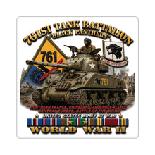 Load image into Gallery viewer, Kiss-Cut Stickers - Army - 761st Tank Battalion - Black Panthers - w Tank w - KITT SSI WWII EU SVC - 3D - Enhanced