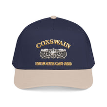 Load image into Gallery viewer, Mid Profile Baseball Cap - USCG - Coxswain w txt - Gold - 3D - Enhanced