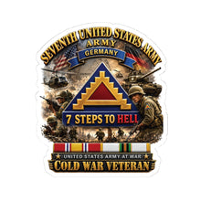 Load image into Gallery viewer, Kiss-Cut Stickers - Army - 7th Unites States Army - 7 Steps to Hell w Germany Tab - SS w COLD WAR SVC - 3D - Enhanced