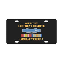 Load image into Gallery viewer, Army - Opn Inherent Resolve (OIR) SVC Bar w CIB - Combat Veteran X 300 Classic License Plate