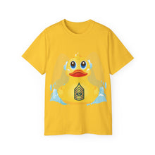 Load image into Gallery viewer, Unisex Ultra Cotton Tee - Yellow Rubber Duck - Front with Water - First Sergeant